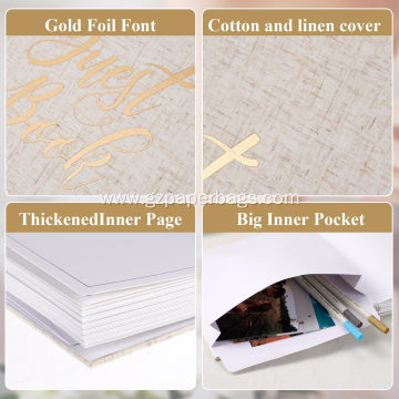 Personalized Linen Wedding Guest Book with Customization Options